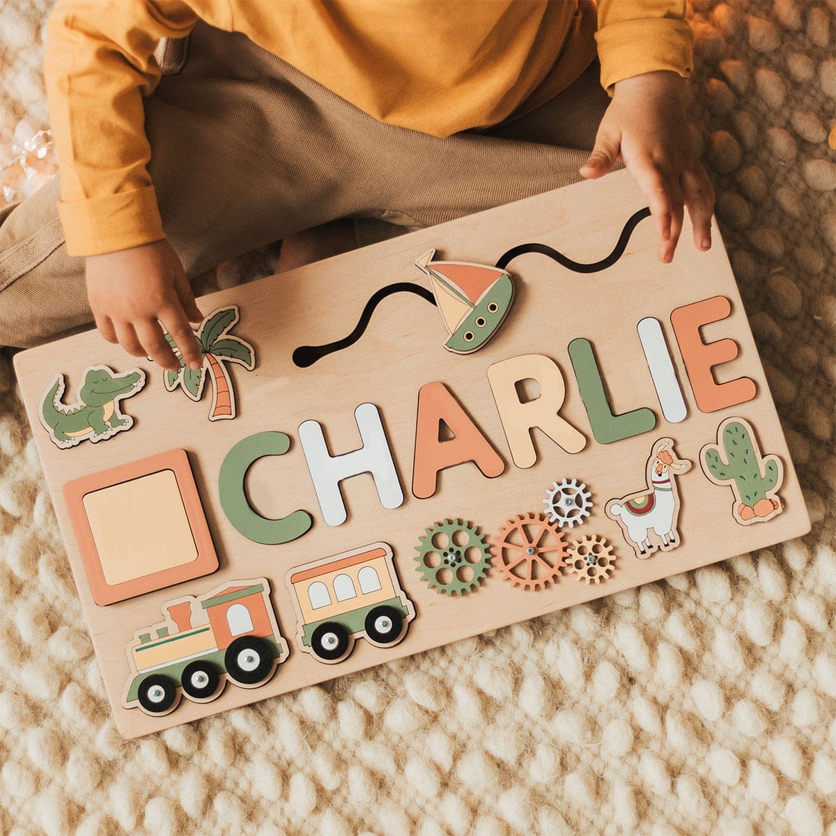 Personalized Custom First Name Wooden Puzzle Educational Toys For Toddlers Early Learning Gifts For Kids Baby Toy Boy & Girl Gift