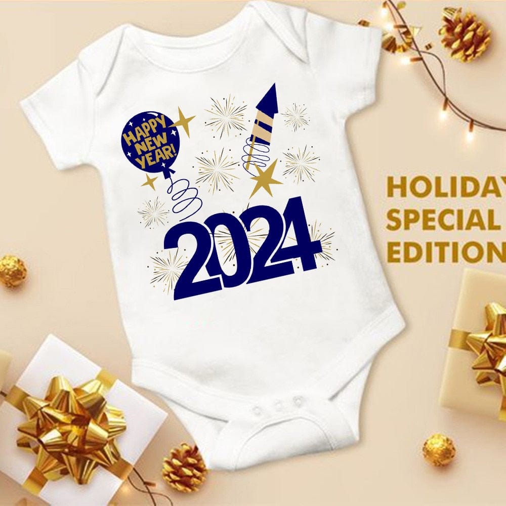 Baby Bodysuit Hello 2024 Infant Romper New Year Baby Gift Toddler Short Sleeve Jumpsuit Boys Girls Clothes Newbron Shower Present