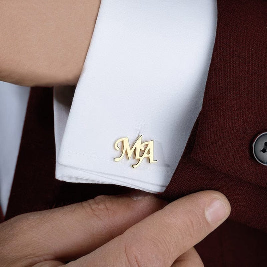 Custom Cufflinks for Mens Original Luxury Personalized Logo Name Letter Stainless Steel Suit Shirt Button Groomsmen Gift