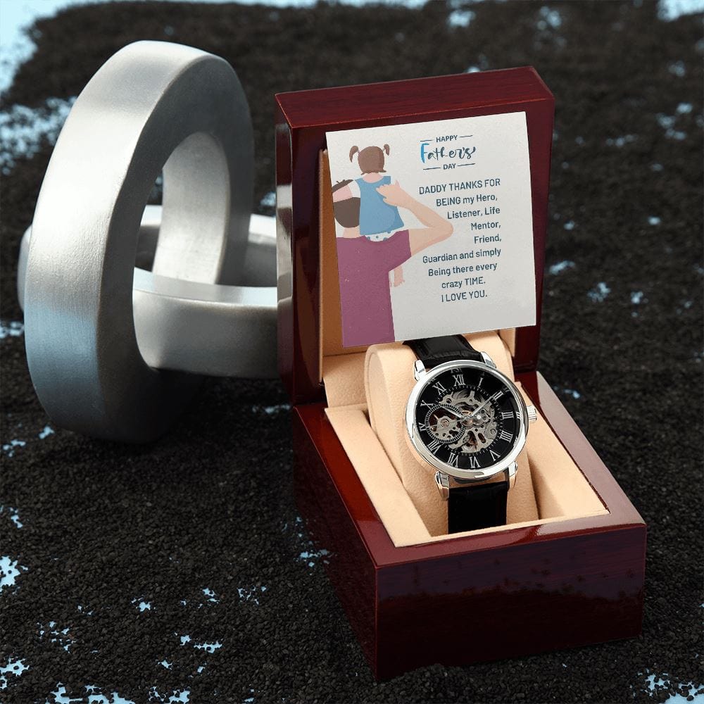 Father´s Day Gift - Daddy My Hero - Men´s Openwork Watch Jewelry [hgnjewels1] 