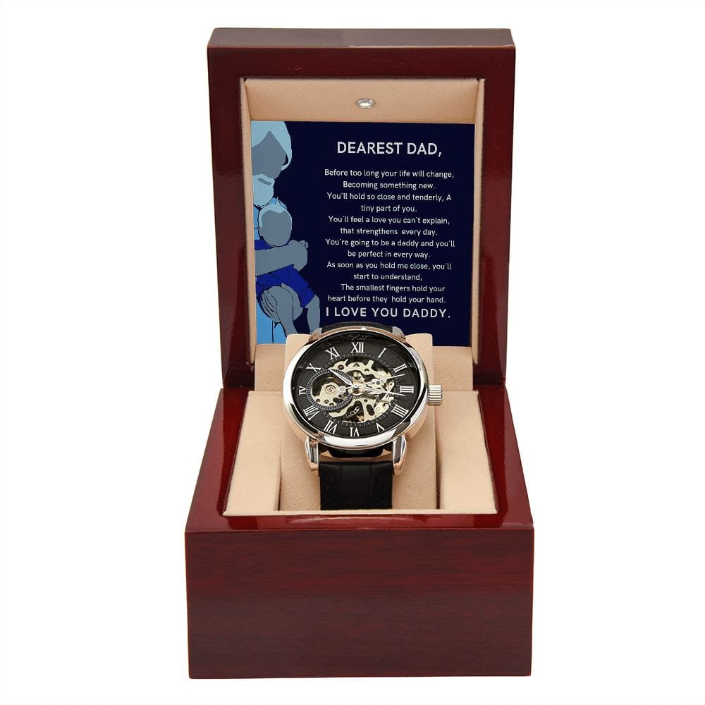 Father´s Day Gift For New Dad - Life Is About To Change - Men´s Openwork Watch Jewelry [hgnjewels1] 