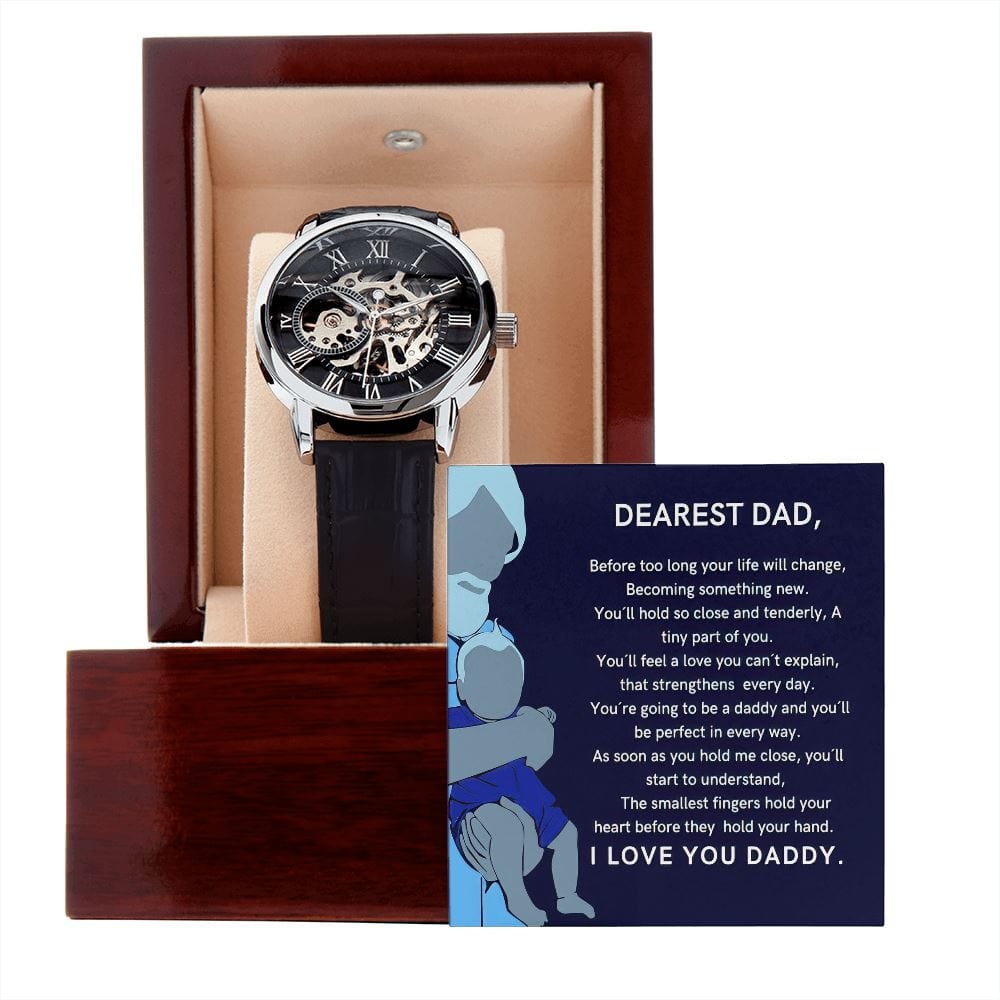 Father´s Day Gift For New Dad - Life Is About To Change - Men´s Openwork Watch Jewelry [hgnjewels1] 