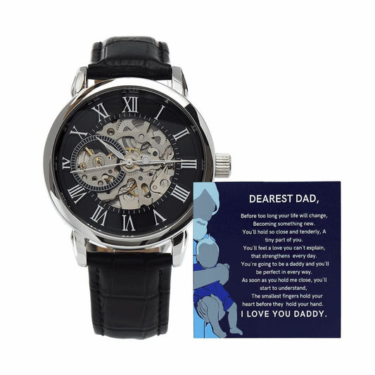 Father´s Day Gift For New Dad - Life Is About To Change - Men´s Openwork Watch Jewelry [hgnjewels1] 