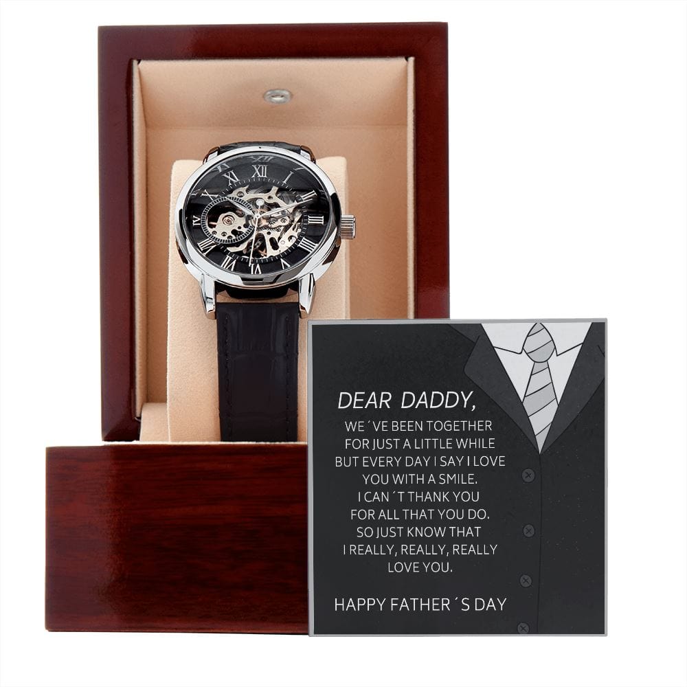 Father´s Day Gift For New Dad - Really Love You - Men´s Openwork Watch Jewelry [hgnjewels1] 