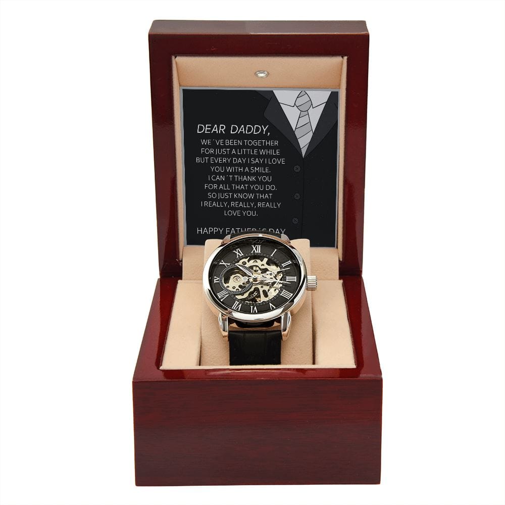 Father´s Day Gift For New Dad - Really Love You - Men´s Openwork Watch Jewelry [hgnjewels1] 