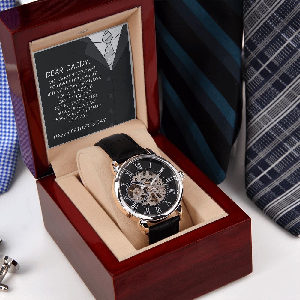 Father´s Day Gift For New Dad - Really Love You - Men´s Openwork Watch Jewelry [hgnjewels1] 