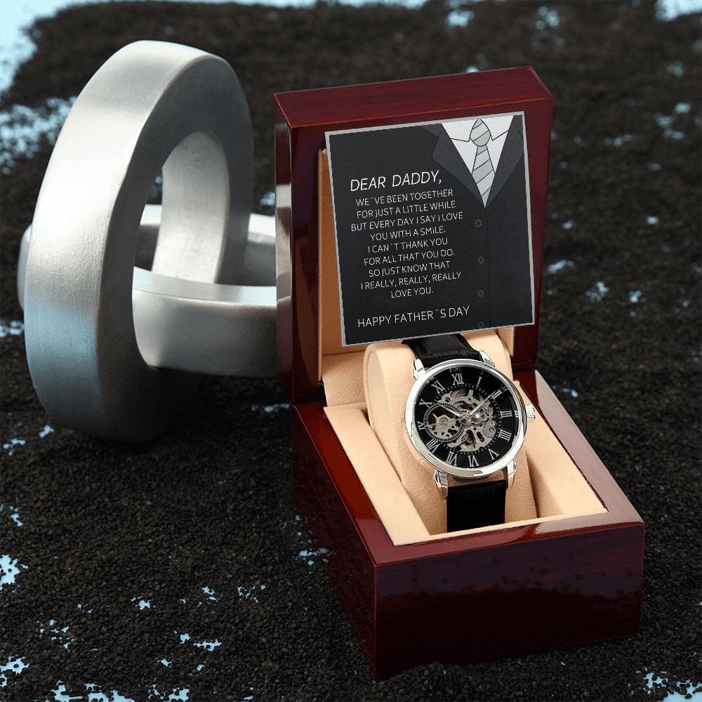 Father´s Day Gift For New Dad - Really Love You - Men´s Openwork Watch Jewelry [hgnjewels1] 