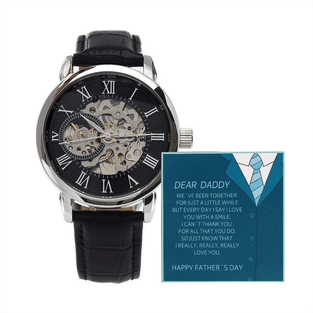 Father´s Day Gift - Just A Little While, Daddy - Men´s Openwork Watch Jewelry [hgnjewels1] 