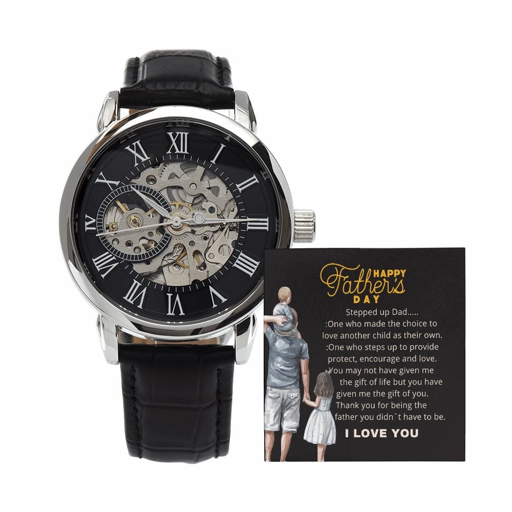 Father´s Day Gift - Stepped Up Dad - Men´s Openwork Watch Jewelry [hgnjewels1] 