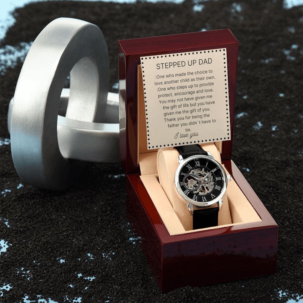 Gift For Stepped Up Dad - Loved Anothers Child - Men´s Openwork Watch Jewelry [hgnjewels1] 