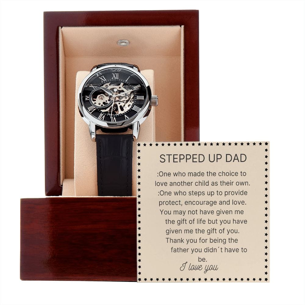 Gift For Stepped Up Dad - Loved Anothers Child - Men´s Openwork Watch Jewelry [hgnjewels1] 