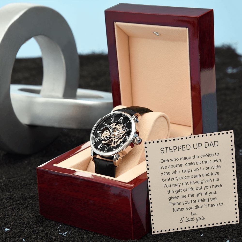 Gift For Stepped Up Dad - Loved Anothers Child - Men´s Openwork Watch Jewelry [hgnjewels1] 