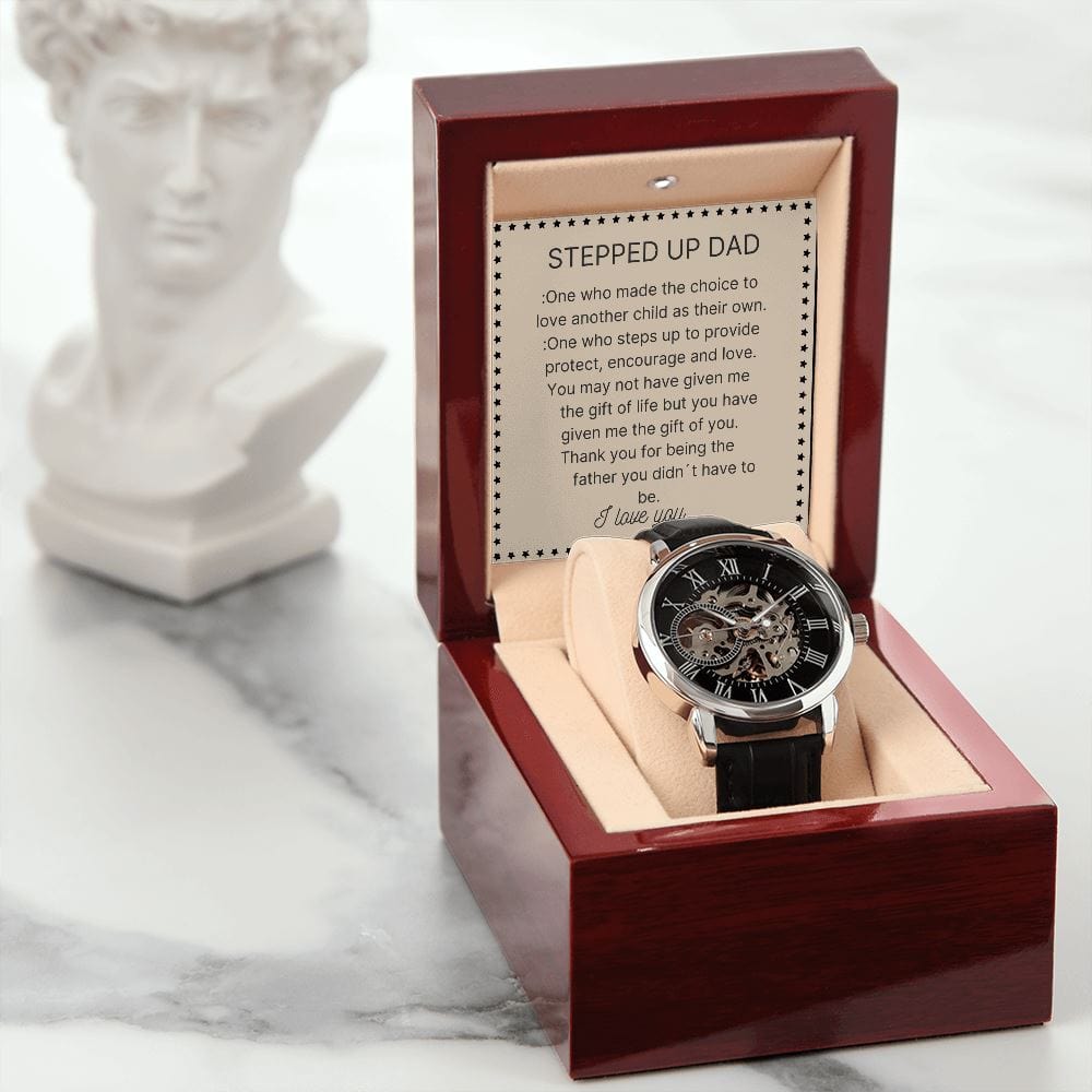 Gift For Stepped Up Dad - Loved Anothers Child - Men´s Openwork Watch Jewelry [hgnjewels1] 