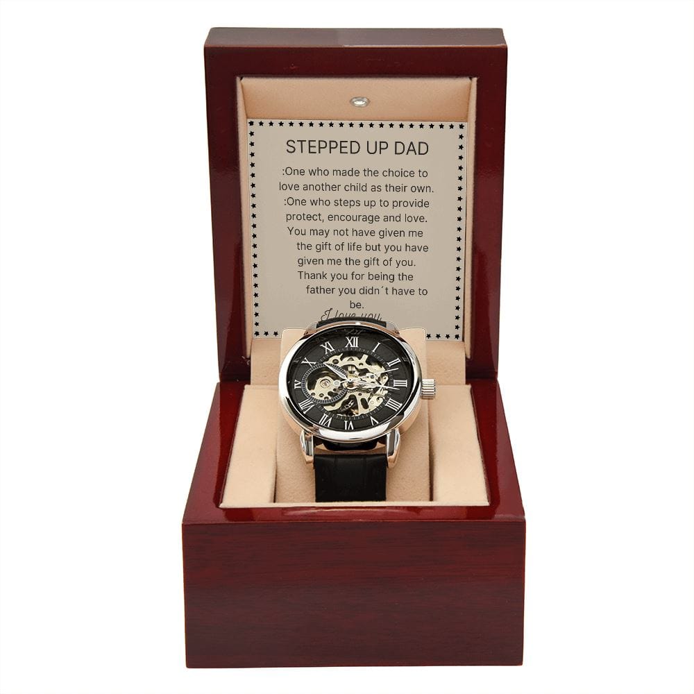 Gift For Stepped Up Dad - Loved Anothers Child - Men´s Openwork Watch Jewelry [hgnjewels1] 