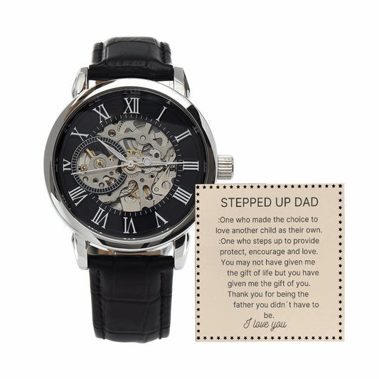 Gift For Stepped Up Dad - Loved Anothers Child - Men´s Openwork Watch Jewelry [hgnjewels1] 